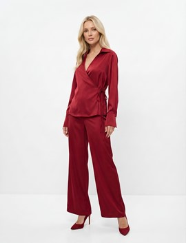 saten bağlamalı bluz, satenbluz,actueltekstil,toptansatış,wholesale,toptancı,takım,kadıntoptangiyim